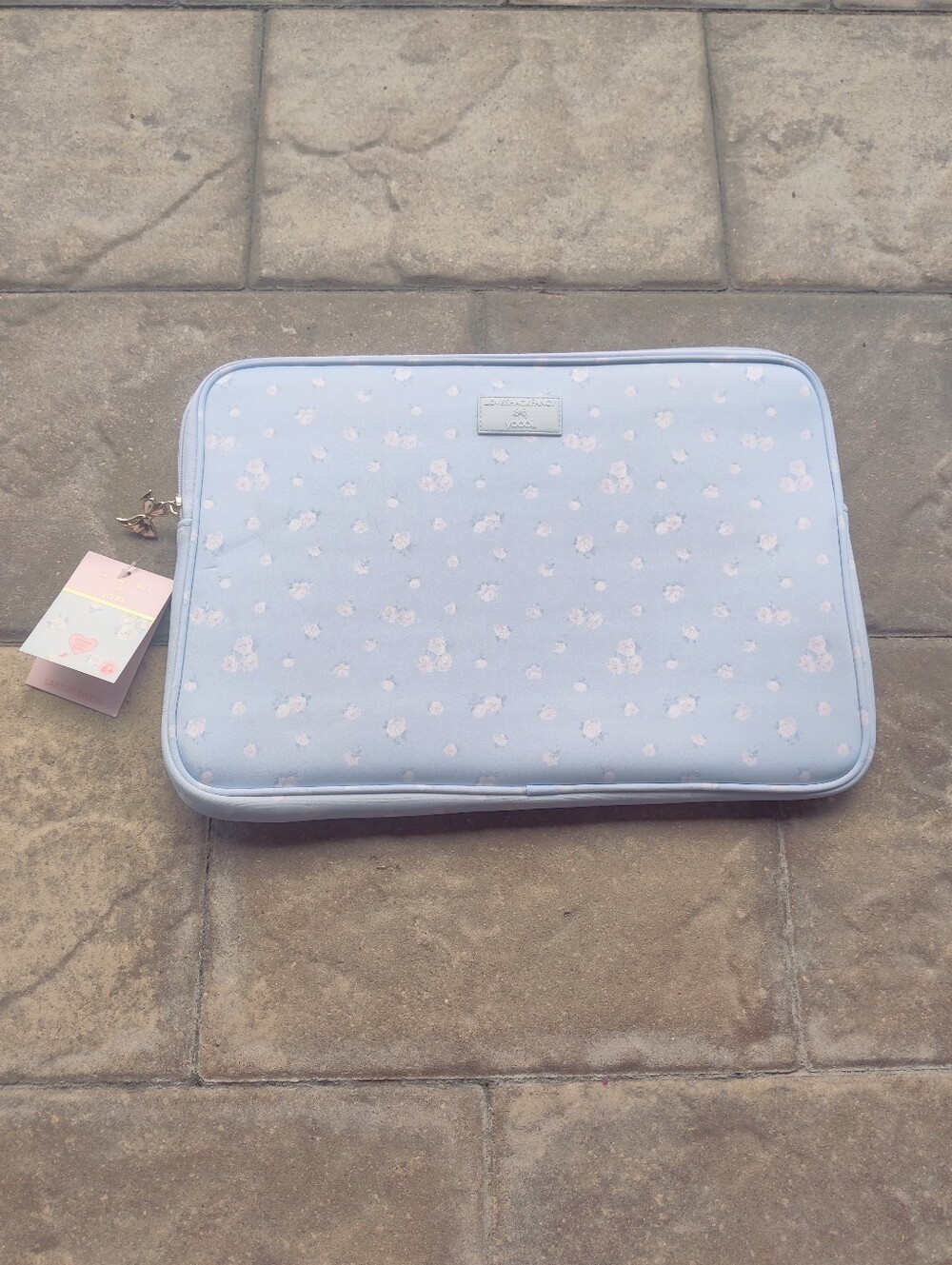Love Shake Fancy Yoobi Light Blue Floral Tablet Sleeve - Padded Zip Case